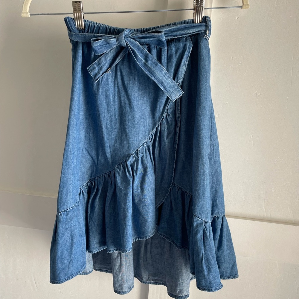 Zara Girls Chambray High Low Skirt Size 8